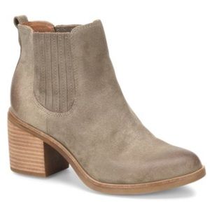 nude suede ankle booties